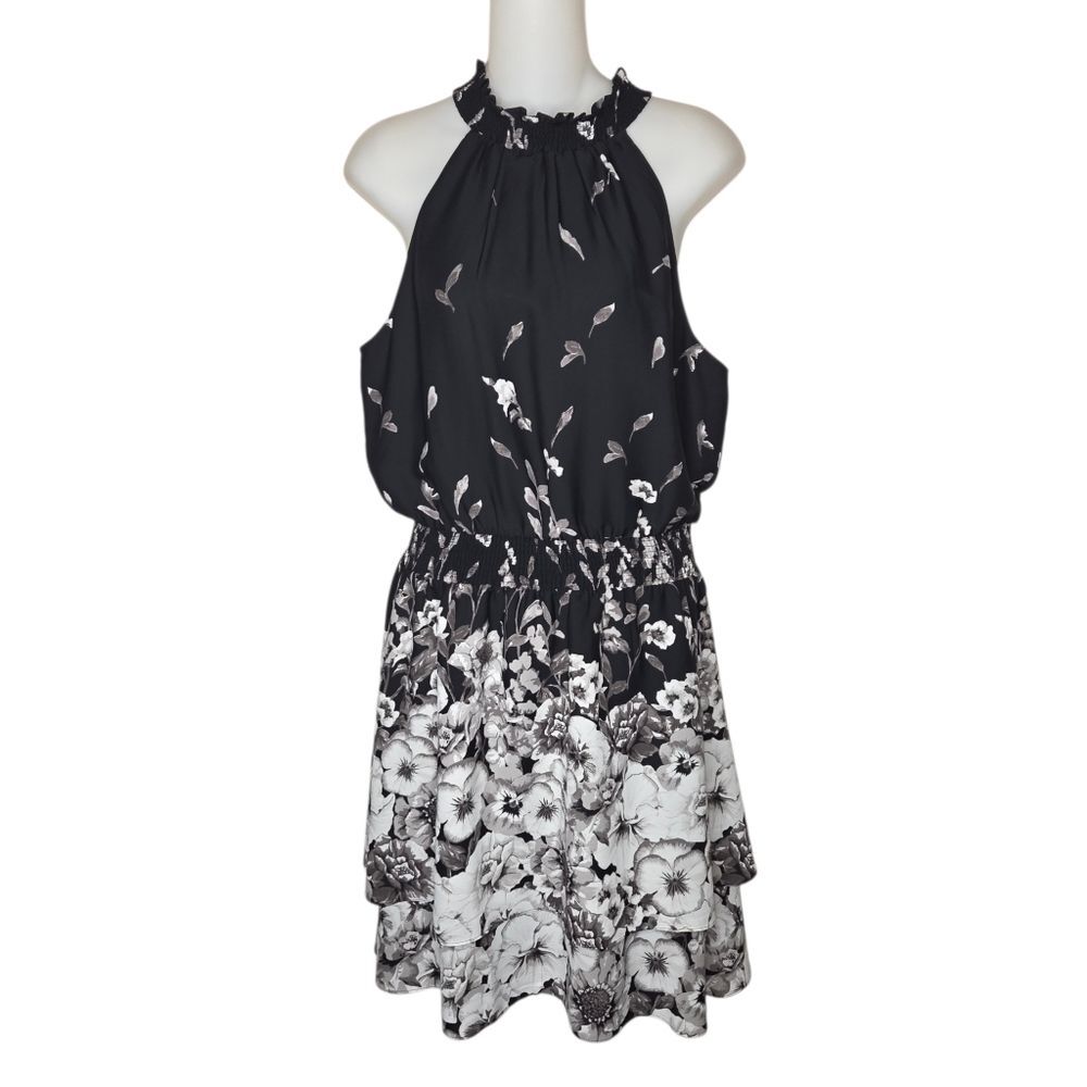 White House Black Market WHBM Floral Halter Mini Dress, Size 10
